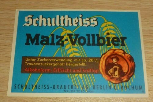 Bier- & Brauerei-Etiketten Schultheiss für Sammler
