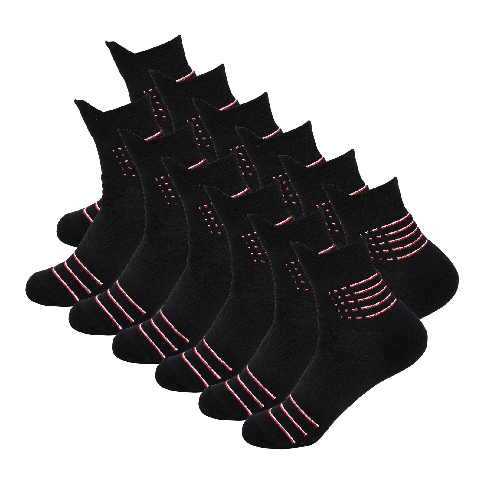 12 Pairs Mens Ankle Quarter Crew Athletic Cotton Casual Cushion Breathable Socks