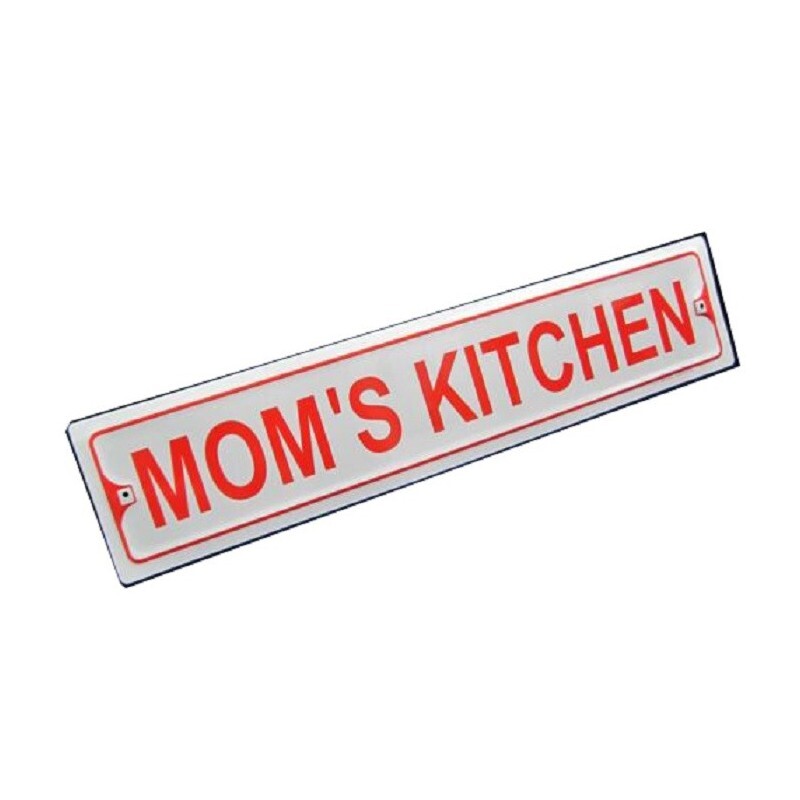 Plaque métal MOM'S KITCHEN 64 x 14 cm en acier sérigraphié et finition plate haut de gamme