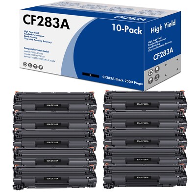 1-10PK CF283A Toner for HP 83A Toner Cartridge LaserJet Pro M225dw M127fw LOT
