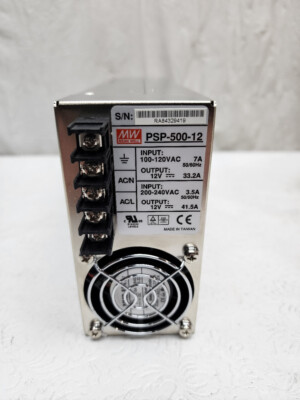 MEAN WELL POWER SUPPLY # PSP-500-12  115VAC--220VAC / 12VDC  33.2AMPS/ 41.5AMPS