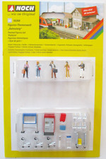 HO scale Noch 16268 Train Station Platform Figures and plenty of Accessories