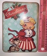 Christmas Decor Holiday VINTAGE STYLE Die Cut Cardboard  5 X 7”