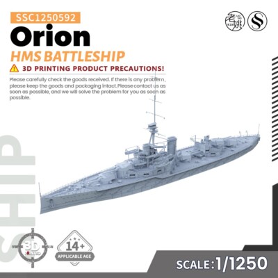 MRY-SFW 1/1250 HMS Orion Battleship Water Line