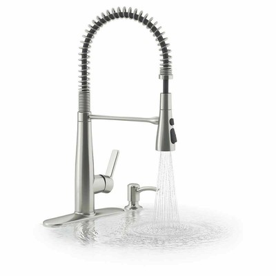 Kohler Semiprofessional Pull Down Stainless Steel Kitchen Faucet