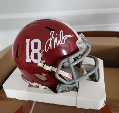 autographed alabama football helmet Ken Stabler Signed Crimson Tide Mini Replica BAS Included with the helmet is a Beckett hologram and certificate of authentication Nick Saban Alabama Crimson Tide