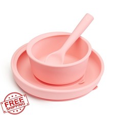 Munchkin Silicone Baby Feeding Set, Coral, 4 Mos
