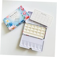 Travel Watercolor Palette,Portable Ceramic Palette 18 Well,Empty 18 Wells