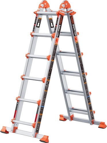 Multi Position Telescoping Ladder 22 Ft Extension Anti Slip Aluminum Safe - Picture 3 of 10