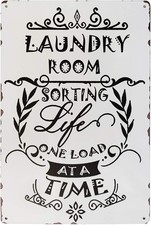 Laundry Room Sorting Life One Load at A Time Tin Metal Signs Home D cor 8x12