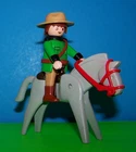 EUC Vintage Playmobil 3884 Canadian Mounty & Horse Park Ranger Police