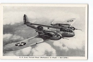 Bell XFM-1 U.S. Army Pursuit Plane Military Vintage Postcard