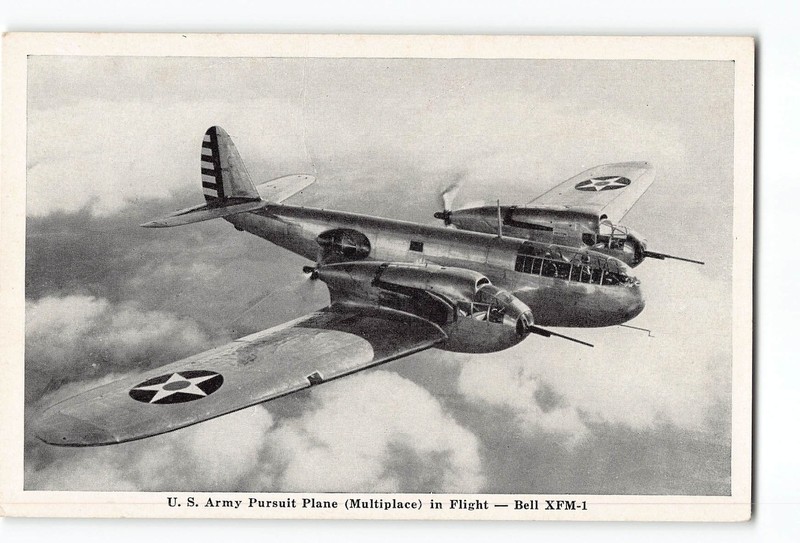 Bell XFM-1 U.S. Army Pursuit Plane Military Vintage Postcard