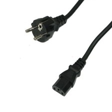 IEC C13 Business Machine Cord with Euro CEE 7/7 Plug, 18AWG 3-conductor, 2m