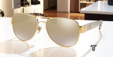 COACH HC7059 92496E Gold Ivory Wild Beast Gold Flash 58 mm Women's Sunglasses