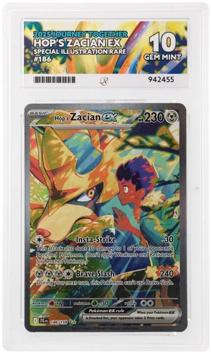 Ace 10 Hop's Zacian EX 186/159 Journey Together Gem Mint Pokemon