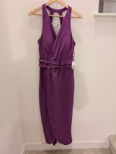 Siena Womens Faux-Wrap Midi Dress Purple Size 12 $128