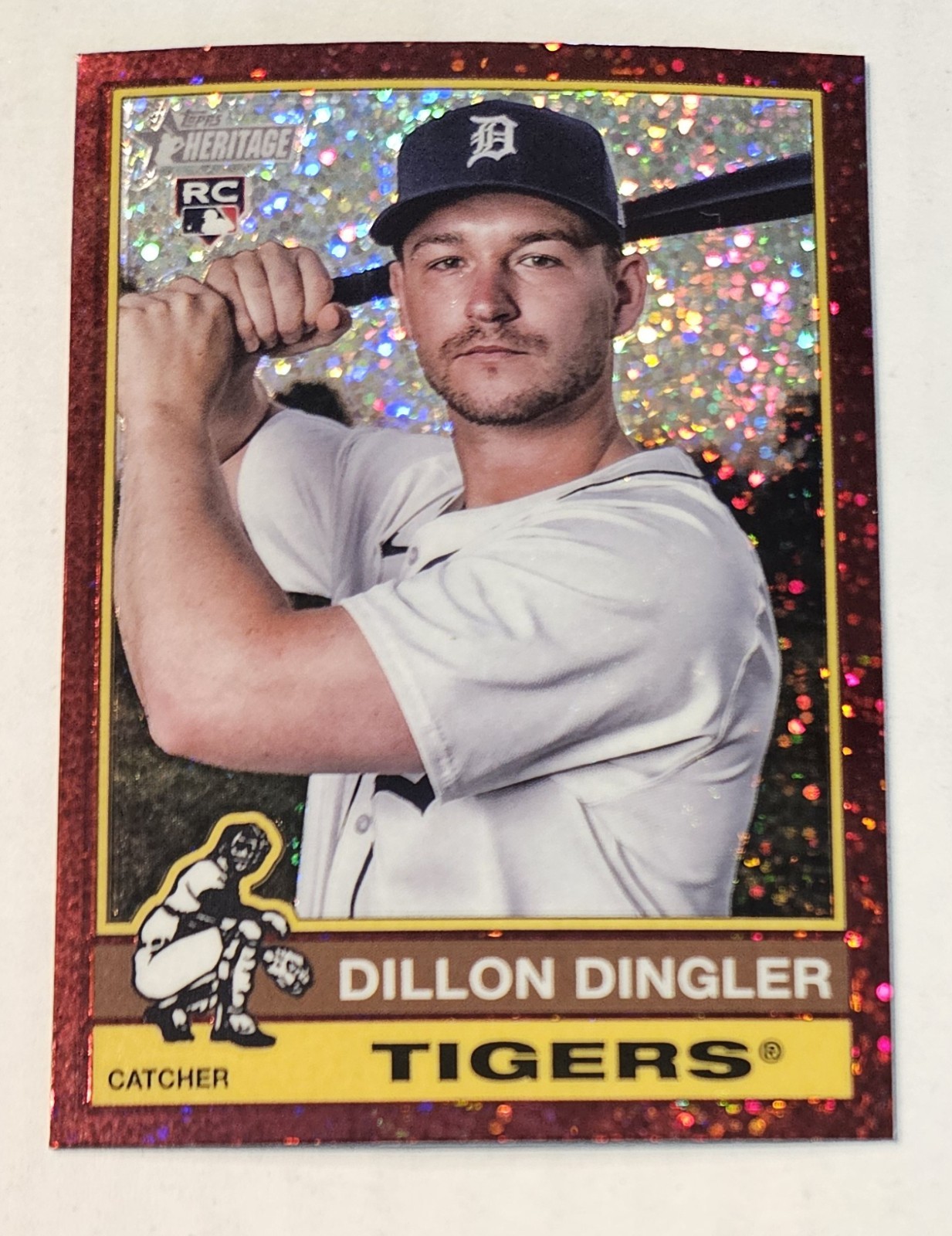 DILLON DINGLER RC 2025 Topps Heritage - Chrome Burgundy Sparkle Refractor #130