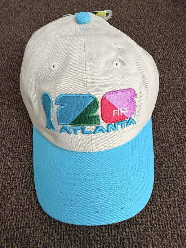 FIFA World Cup 2026 Atlanta Soccer Cap/Hat in Beige/Blue Officially Licensed