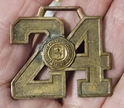 St. Olaf College Watch Fob Brass Souvenir #24 FRAM FRAM CRISTMENN CROSSMEN 