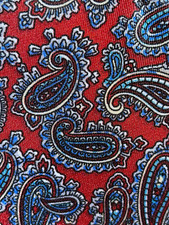 Vintage Etienne Aigner Paisley Woven Silk Tie Pointed Logo Made in USA