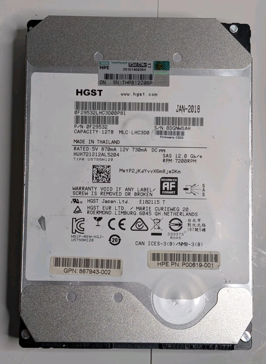HGST Internal Hard Disk Drives 12 TB Storage Capacity for sale - eBay