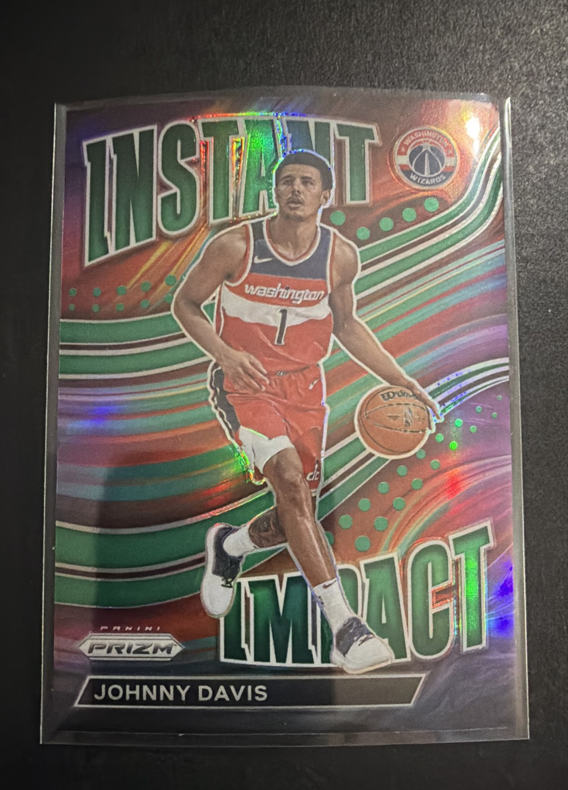 2022-23 Panini Prizm - Instant Impact Johnny Davis #13 Green Prizm (RC)