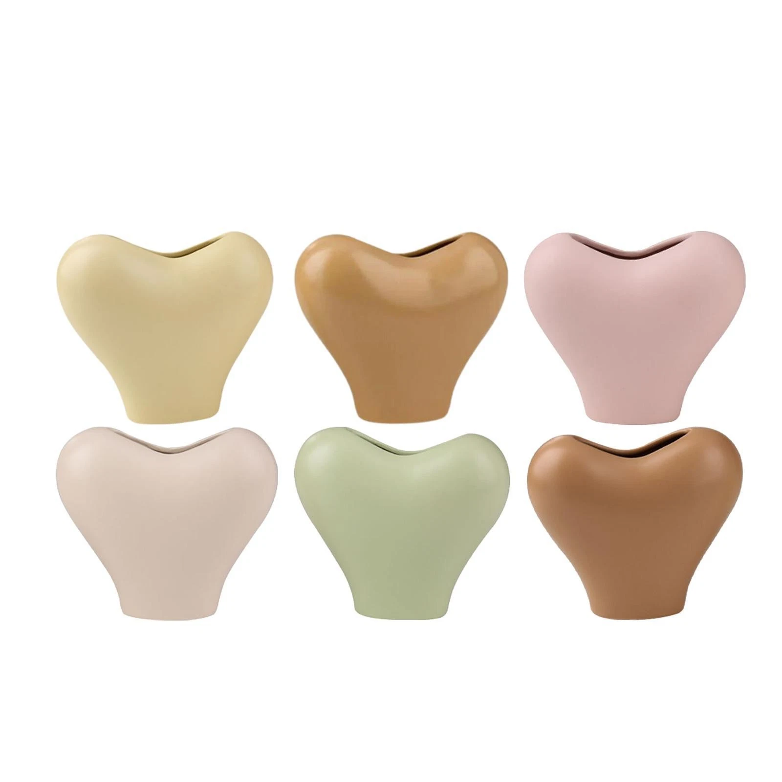 Heart Ceramic Vase Flower Vase Modern Table Centerpiece Floral Arrangement for