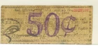 1943 Samar Philippines 50 Centavos WWII Emergency Notgeld Repurposed Paper #977B