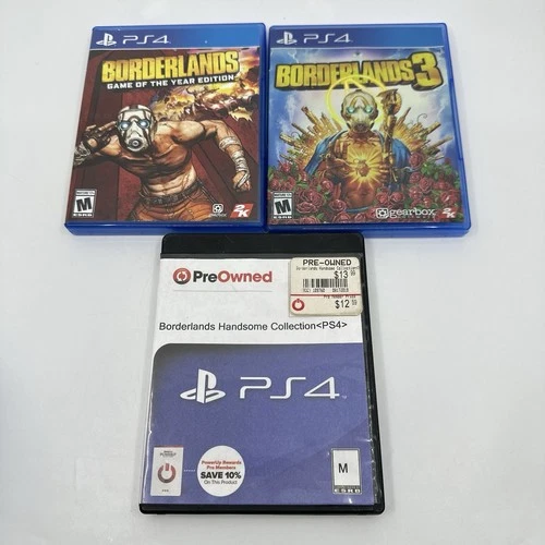 Borderlands: Game of the Year Edition PS4 Game Lot Handsome Collection 3 Bundle