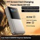 TFT Color Screen 22.5W Fast Charging Mobile Power Bank DIY Kits Digital Display