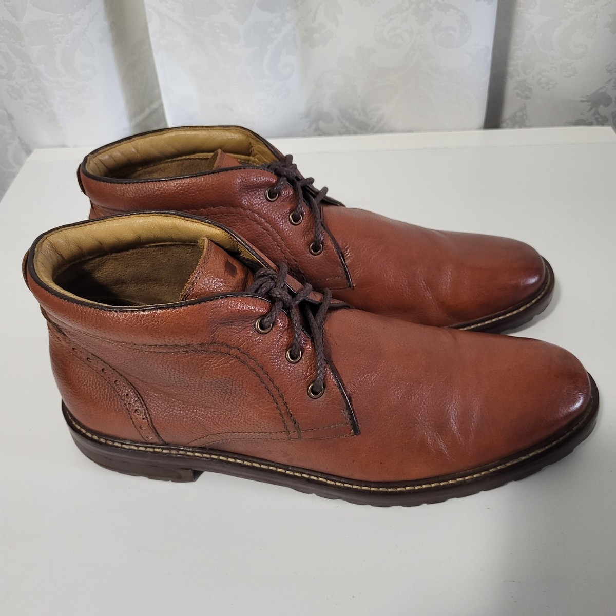 Florsheim Men\'s Cognac Brown Leather Chukka Boots 10.5 EEE Florsheim Men main image 4