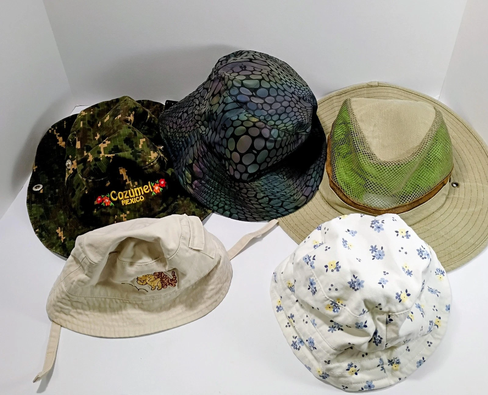 Lot of 5 different Bucket Hat Boonie Visor Hunting Fishing Outdoor adult/child