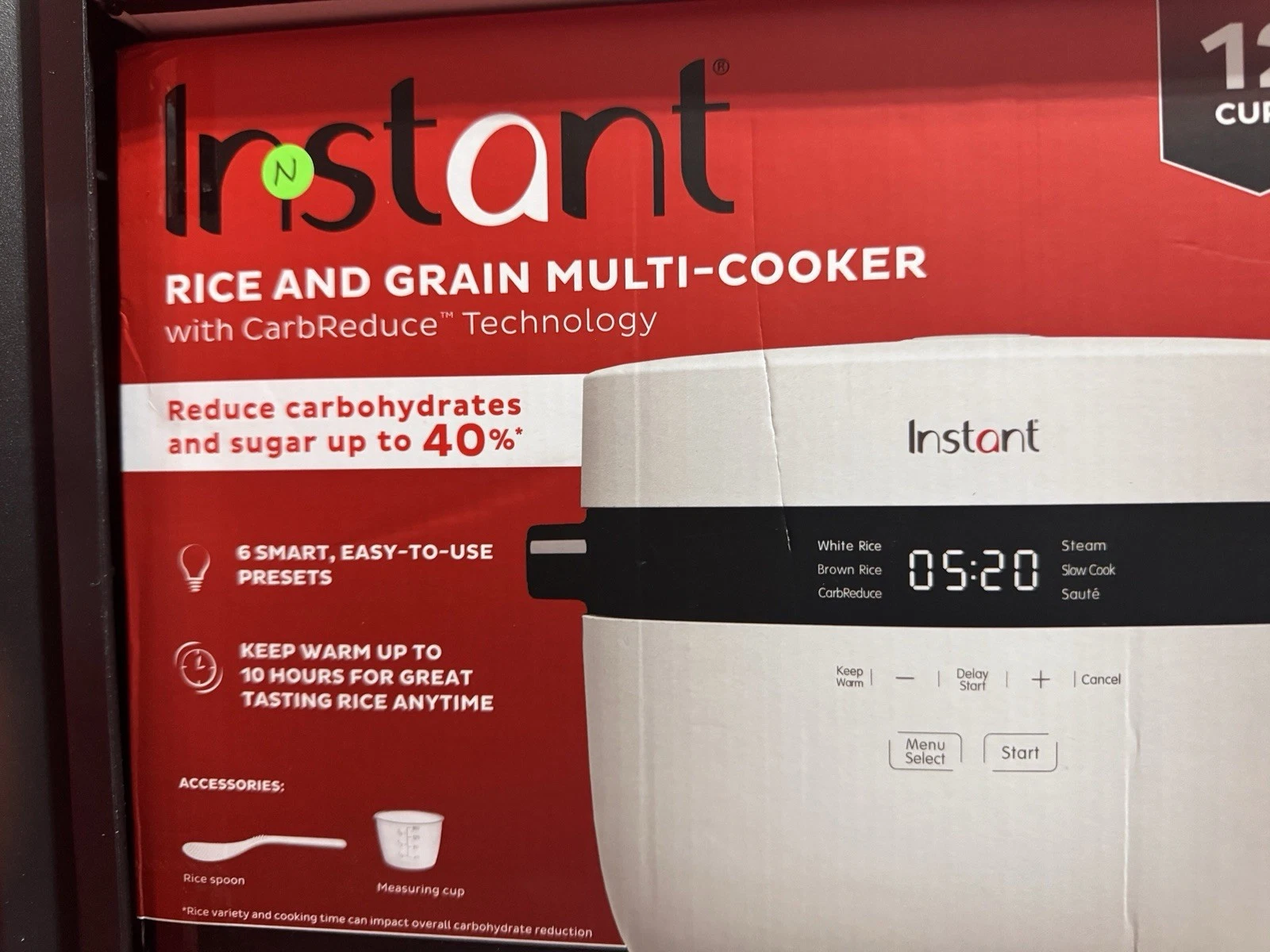 Instant Pot 12 Cup Rice and Grain Cooker with Carb Reducing Technology