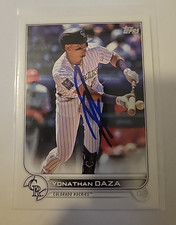 Yonathan Daza 2022 Topps Signed Baseball Card Colorado Rockies #335