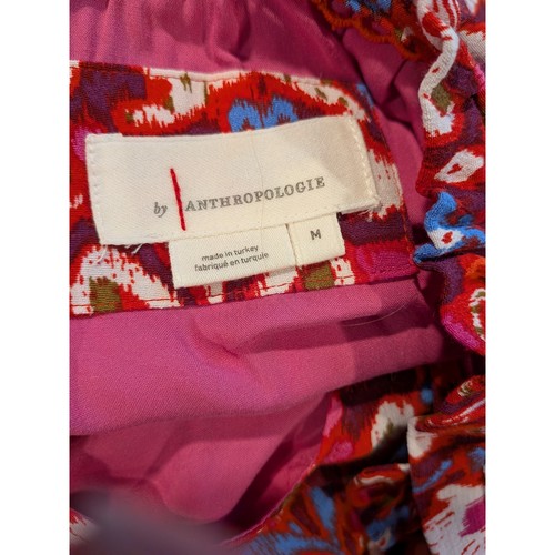 Anthropoligie Minikleid M rot Blumen Stufen Rüschen Boho Prärie Landhaus Cowgirl - Bild 7 von 10