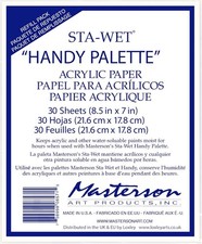 Masterson Sta-Wet Handy Palette Acrylic Paper Refill 30 Sheets White