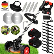 Elektro Akku Rasentrimmer mit 2 Akku +Ladegerät Freischneider Motorsense DHL