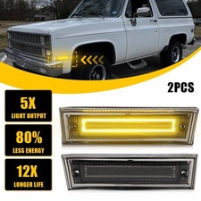 Fit For 81-91 Chevrolet C10 C20 C30 Gmc Led Front Side Marker Light Smoked Lens