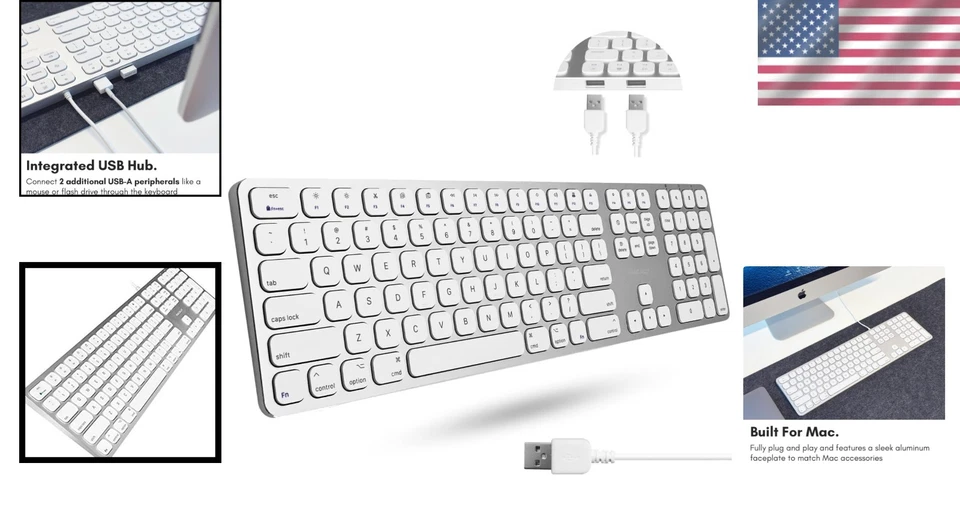 Stylish Wired Mac Keyboard with Numeric Keypad - Ideal for iMac & MacBook Pro - Image 2 of 4