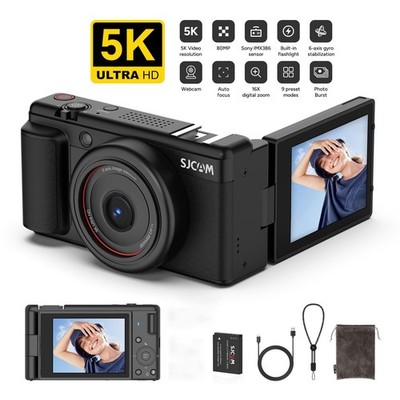 SJCAM ZV200 Digital Camera 5K 16X 80MP Autofocus Travel Camera For YouTube Vlog