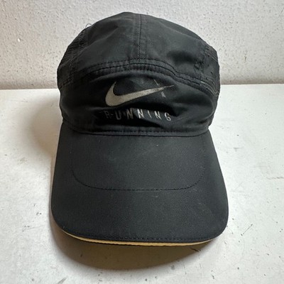 Nike Hat Cap Strap Back Black Tailwind Mesh Panel Running Spellout Hiking Mens