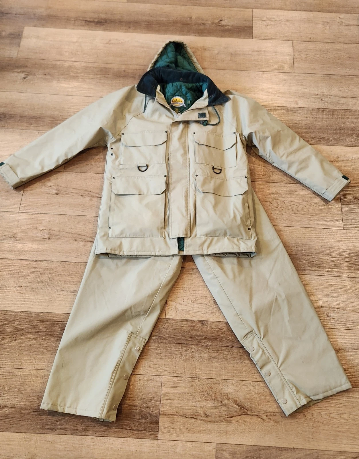 Cabela's Lined Rain Coat And Pants SMALL REGULAR, Hooded