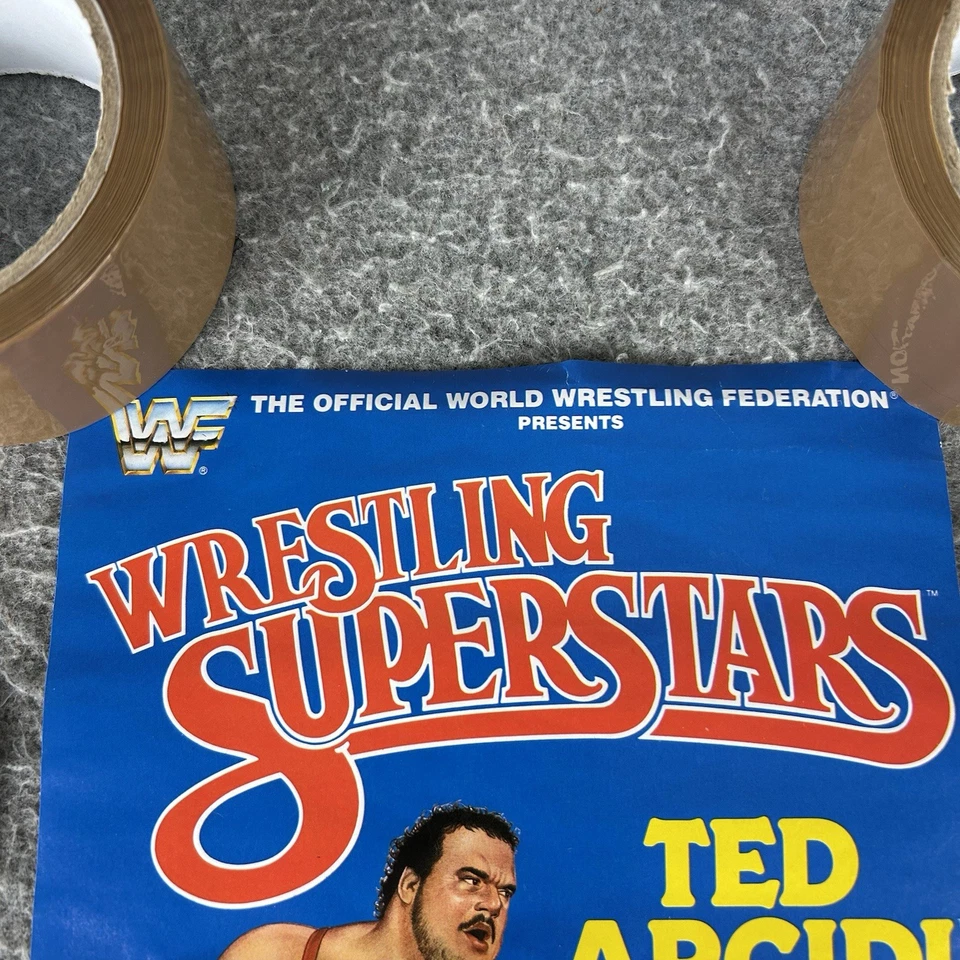 LJN Wrestling Superstars Ted Arcidi Poster 1986 Titan Sports W/ Card WWF WWE - Image 2 of 4