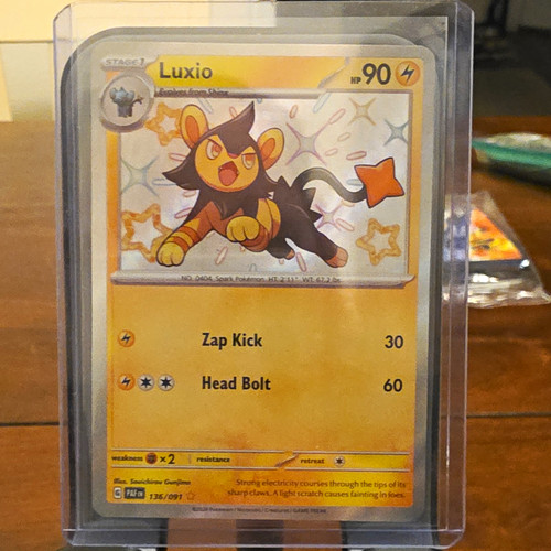 The Pokémon Company Luxio 136/091 SV Paldean Fates Shiny Rare Holo EN