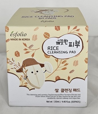 NEW-Ésfolio Rice Cleansing Pad Korean Beauty 4.4fl oz/60pads Gentle Exfoliating 