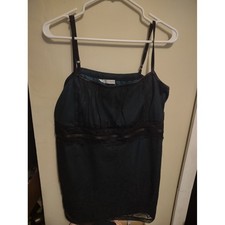 Black Lace Mesh Cami Tank Top 2 Sheer Overlay Festival Whimsigoth Dark Fairy