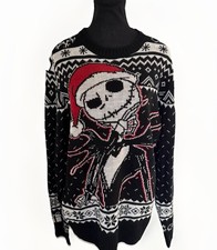 Disney Nightmare Before Christmas Jack Skellington Ugly Christmas Sweater Mens M