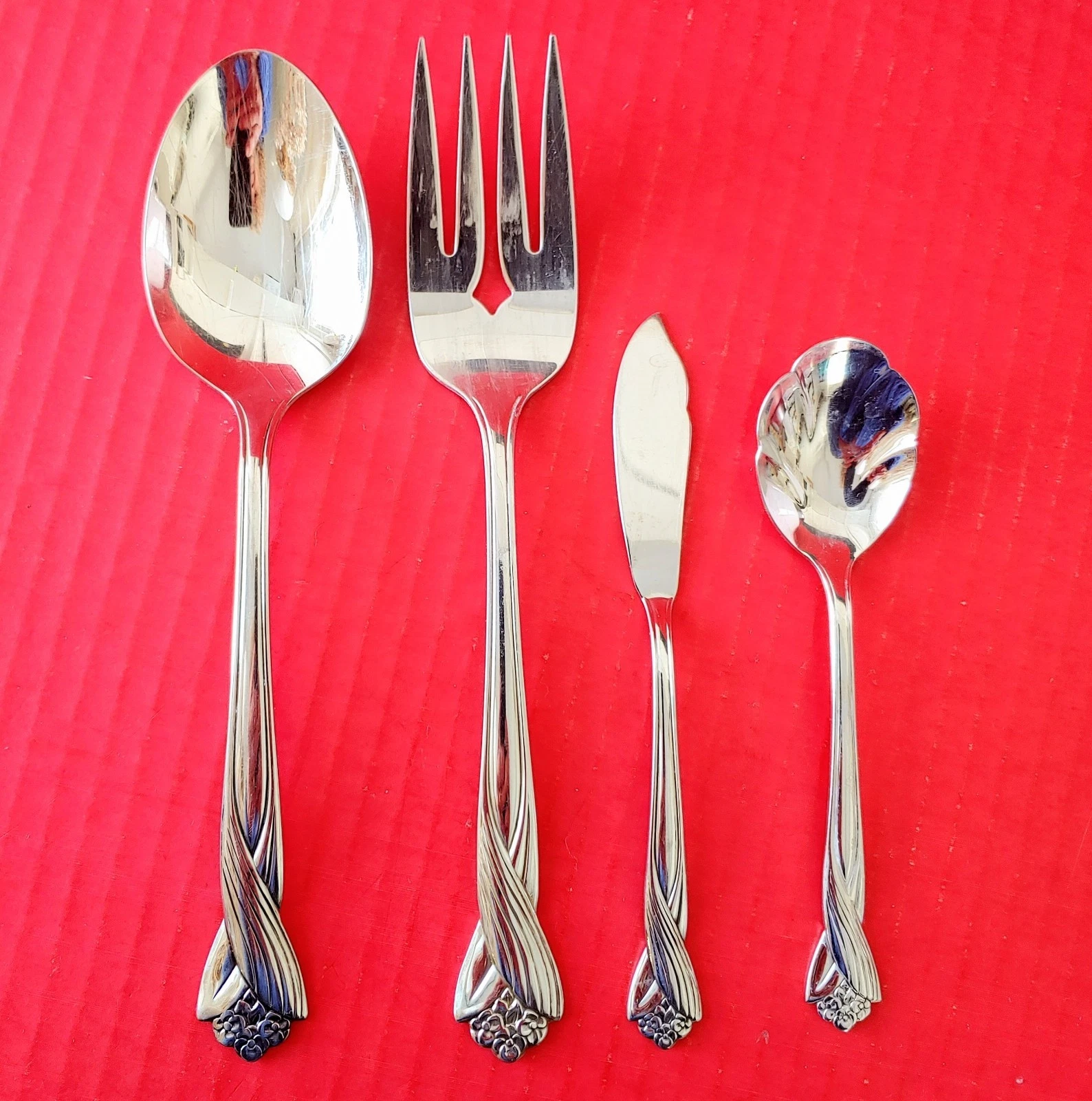 Serving Set Oneida KATRINA Tablespoon Fork Butter Knife Sugar Stainless Flatware