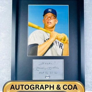 No Reserve PSA Mickey Mantle Signed Photo Jetsey Cut Yankees Autograph Framed